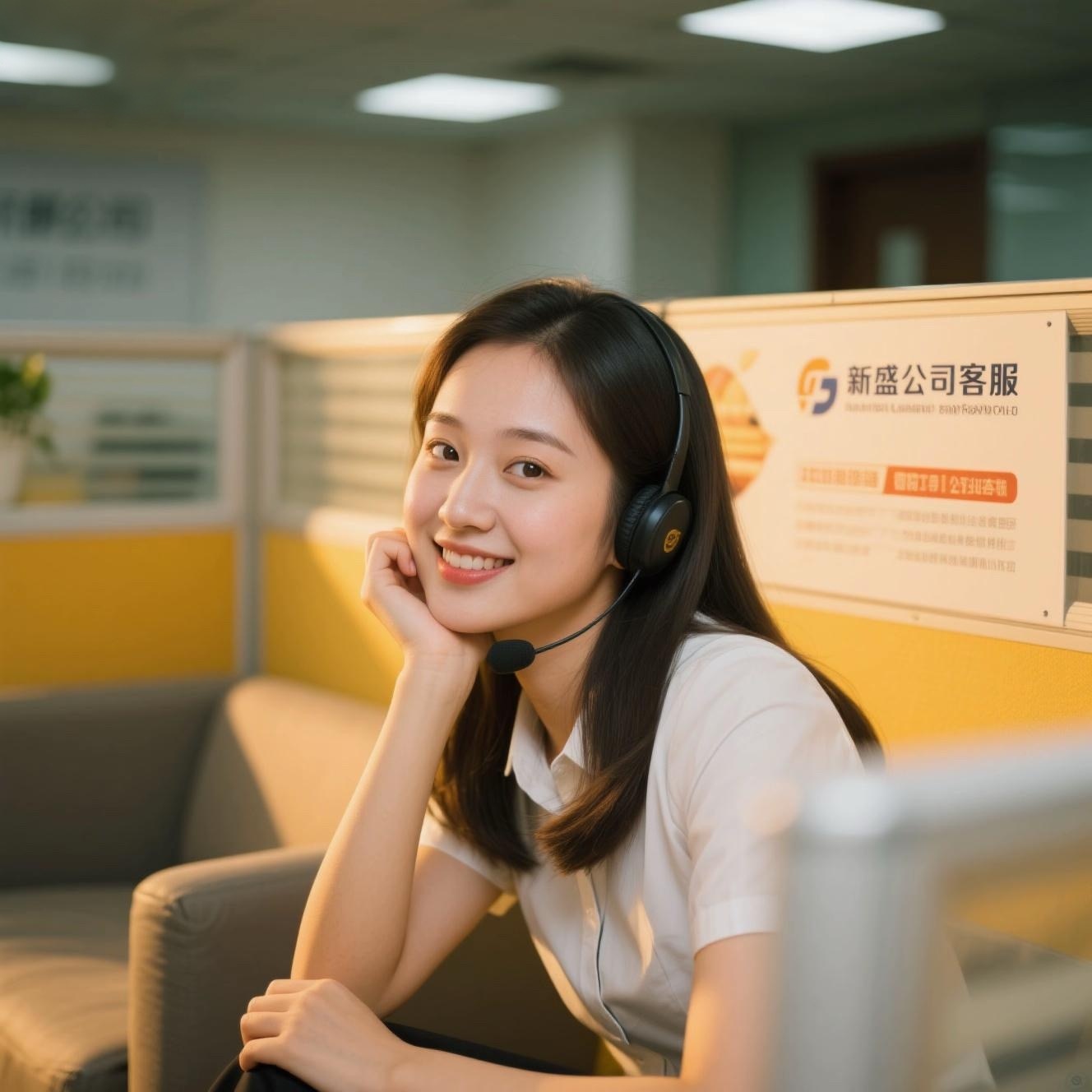 新盛公司客服服务示意图，一站式客服外包智能客服
